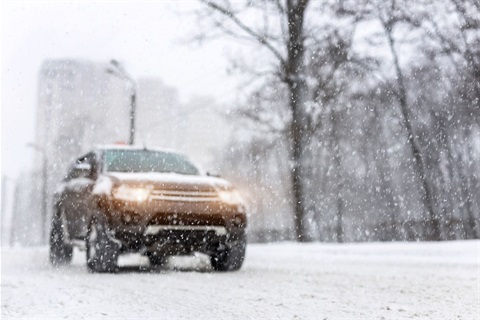 SUV in the snow