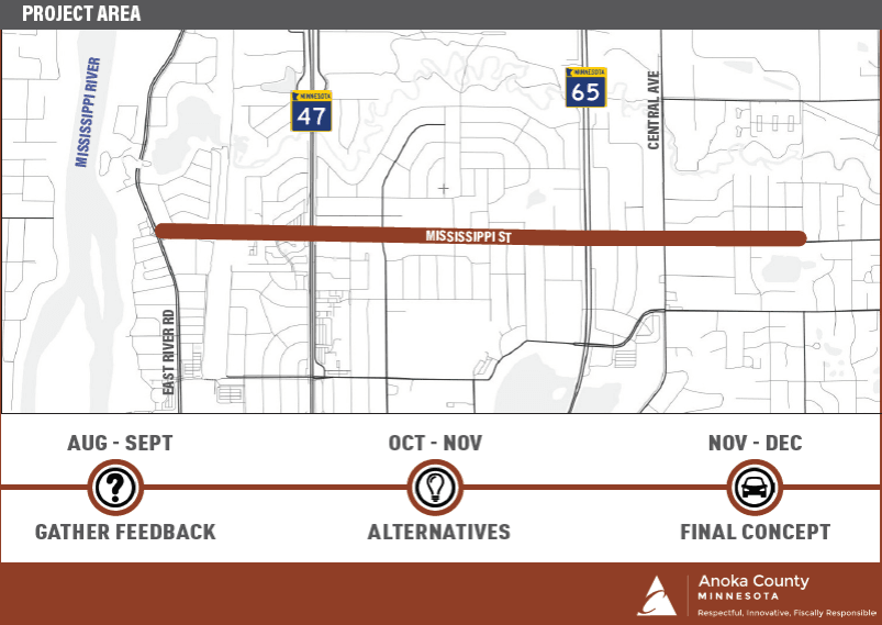  Mississippi Street Modification Study Project Map