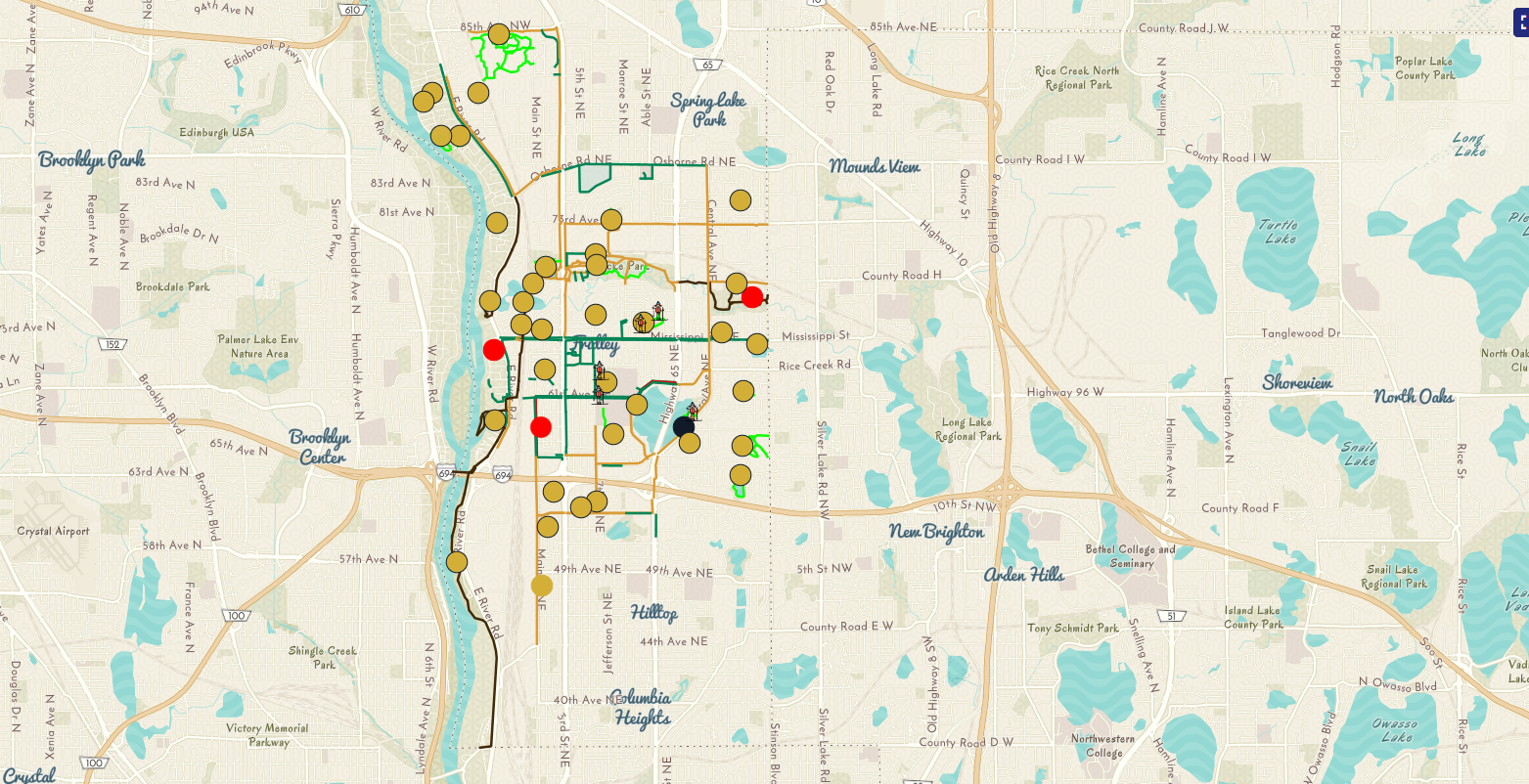 Fridley Parks map